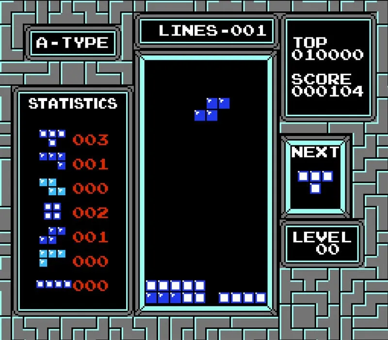 Tetris NES-Spiel