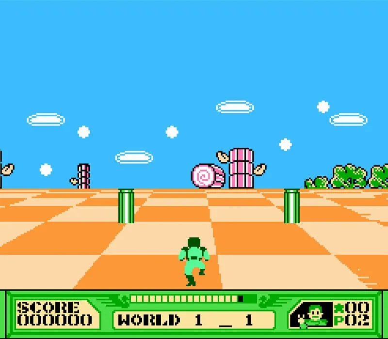 The 3-D Battles of WorldRunner NES-Spiel