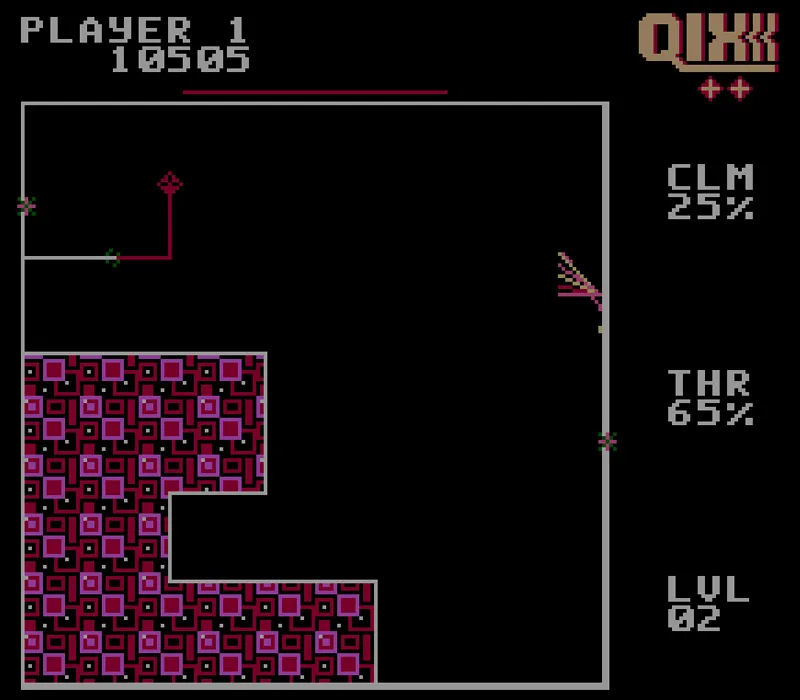 Qix NES-Spiel